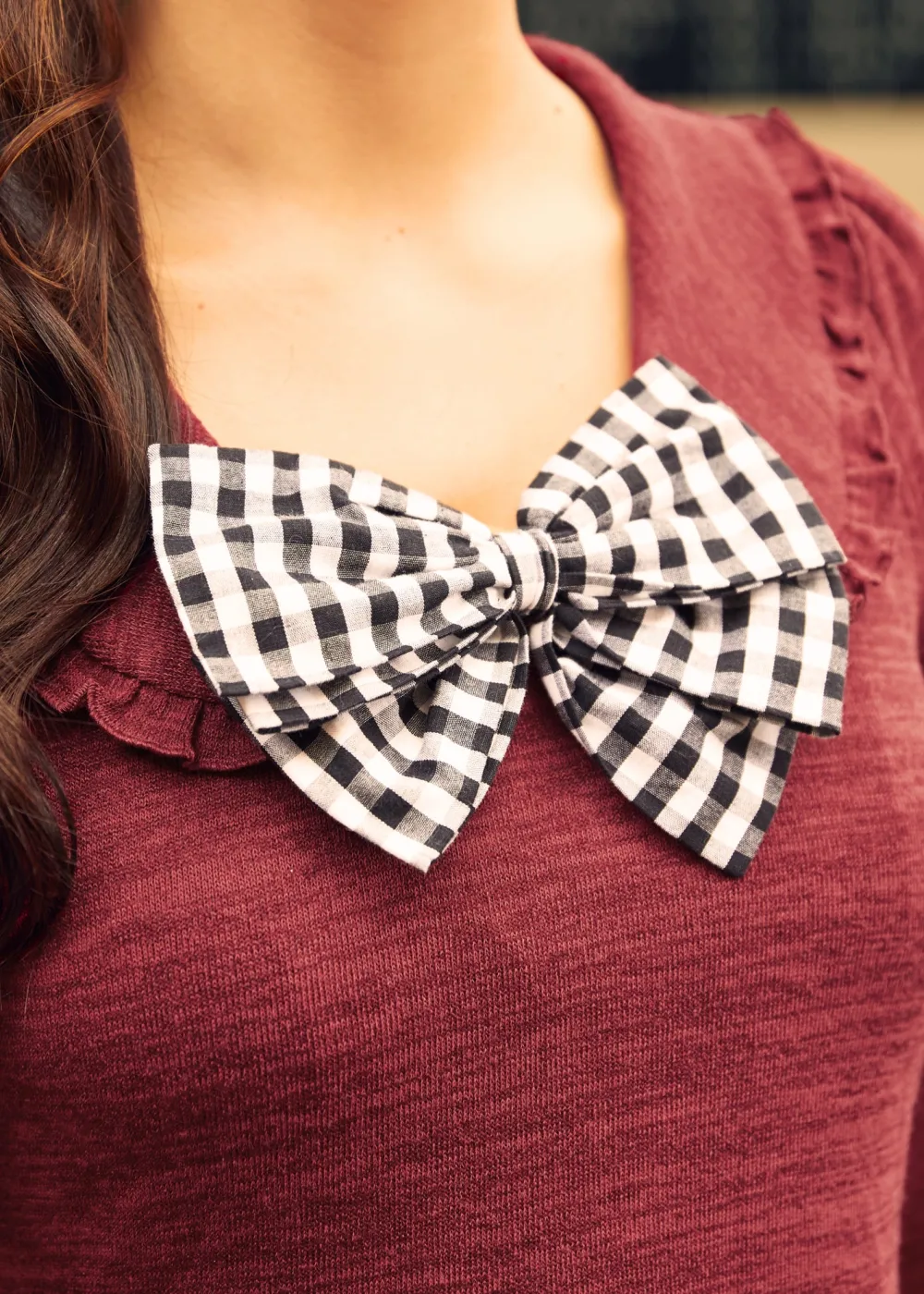 Touched by Time Ruffle Accent Dress Crimson Embrace New