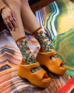 Tree of Life Sheer Crew Sock Discount