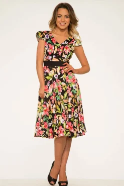 Tropical Mix Floral Swing Dress Clearance