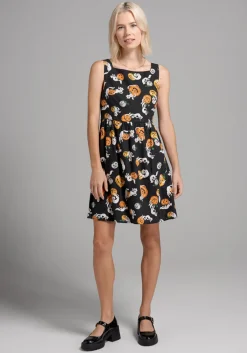 ModCloth Truth Or Square Fit And Flare Dress Boo Cats Hot