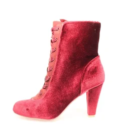 Victoria Velvet Booties RED