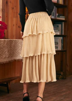 BTC Vintage Tales Tiered Midi Skirt Champagne Taste Online