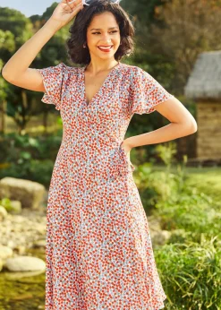 BTC Vintage Vogue Cape Dress Sapphire Poppy Speckle Sale