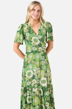 Viva Floral Midi Wrap Dress Online