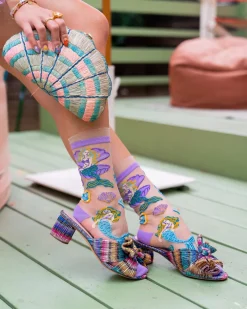 Whimsical Mermaid Ruffle Sheer Crew Sock Hot