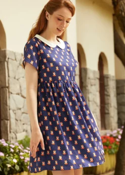 Whimsy & Wonder Collar Empire Dress Foxy Lady Sale