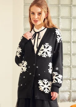Whispers of Winter Snowflake Sweater Eclipse Noir Outlet