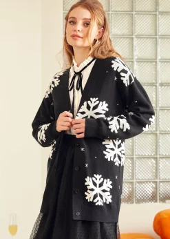 Whispers of Winter Snowflake Sweater Eclipse Noir Outlet