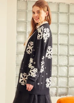 Whispers of Winter Snowflake Sweater Eclipse Noir Outlet