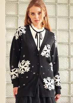 Whispers of Winter Snowflake Sweater Eclipse Noir Outlet