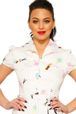 White Beauty Salon Dress New