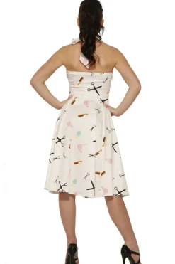 White Beauty Salon Halter Dress Hot