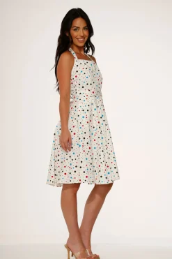 Candy Halter Swing Dress White Outlet