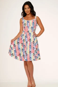 White Skulls Rainbow Swing Dress Online