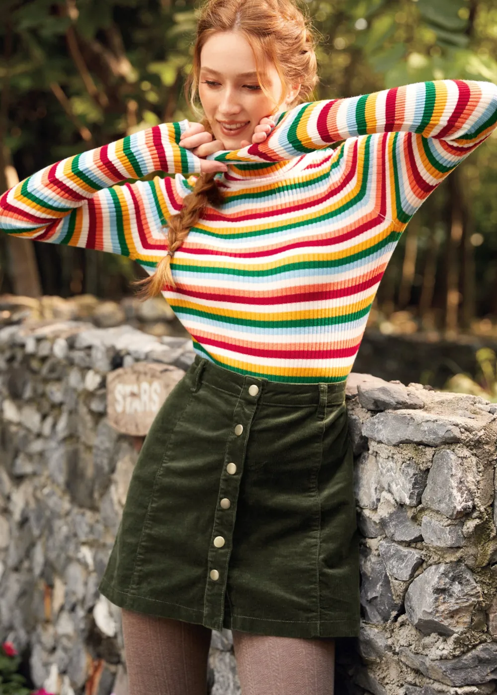 BTC Woodstock Wanderer Ribbed Turtleneck Winter Rainbow Online