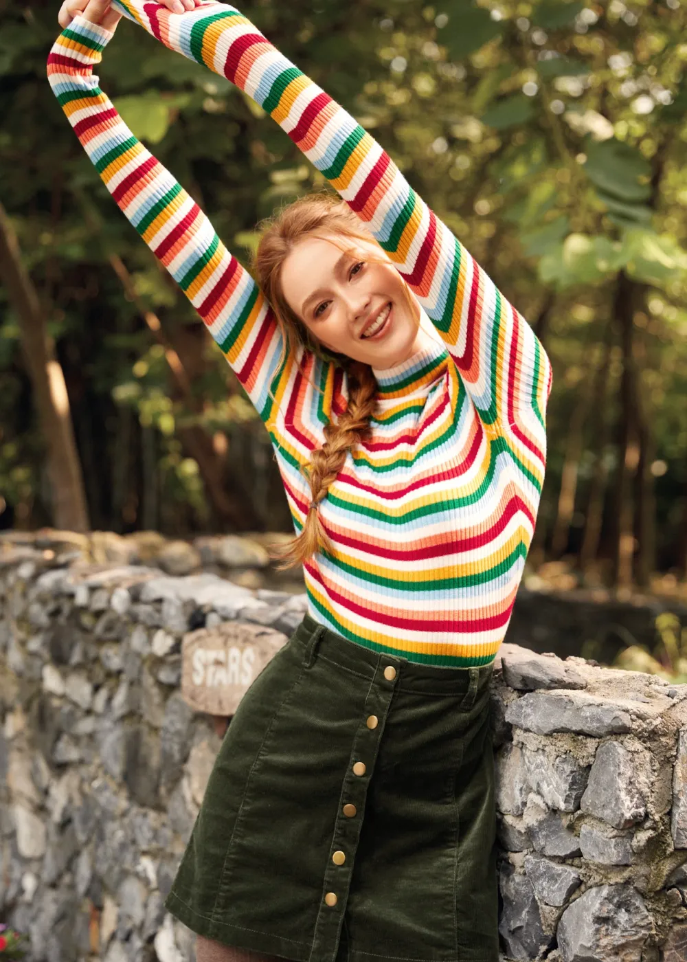 BTC Woodstock Wanderer Ribbed Turtleneck Winter Rainbow Online