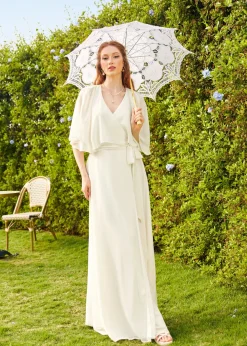 Hangzhou HS Fashion Corporation Ltd. Wrapped in Rapture Maxi Dress Ivory New