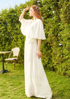 Hangzhou HS Fashion Corporation Ltd. Wrapped in Rapture Maxi Dress Ivory New