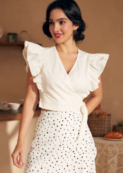 Wrapped in Ruffles Top White Outlet