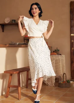 Wrapped in Ruffles Top White Outlet