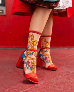 Year of the Snake Sheer Crew Sock New