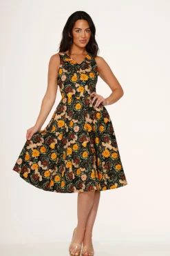 Yellow Floral Swing Dress Outlet