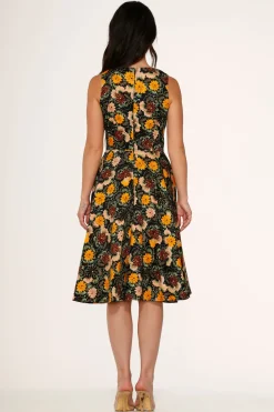 Yellow Floral Swing Dress Outlet