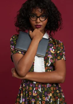 ModCloth Yes, Darling Fit and Flare Dress 70's Shroomz Sale