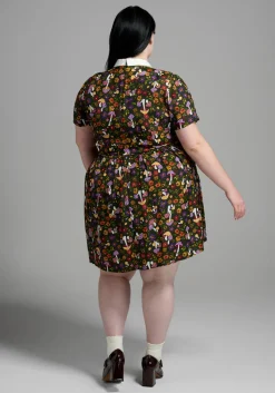 ModCloth Yes, Darling Fit and Flare Dress 70's Shroomz Sale