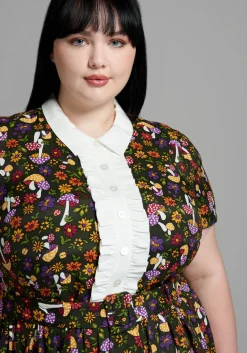 ModCloth Yes, Darling Fit and Flare Dress 70's Shroomz Sale